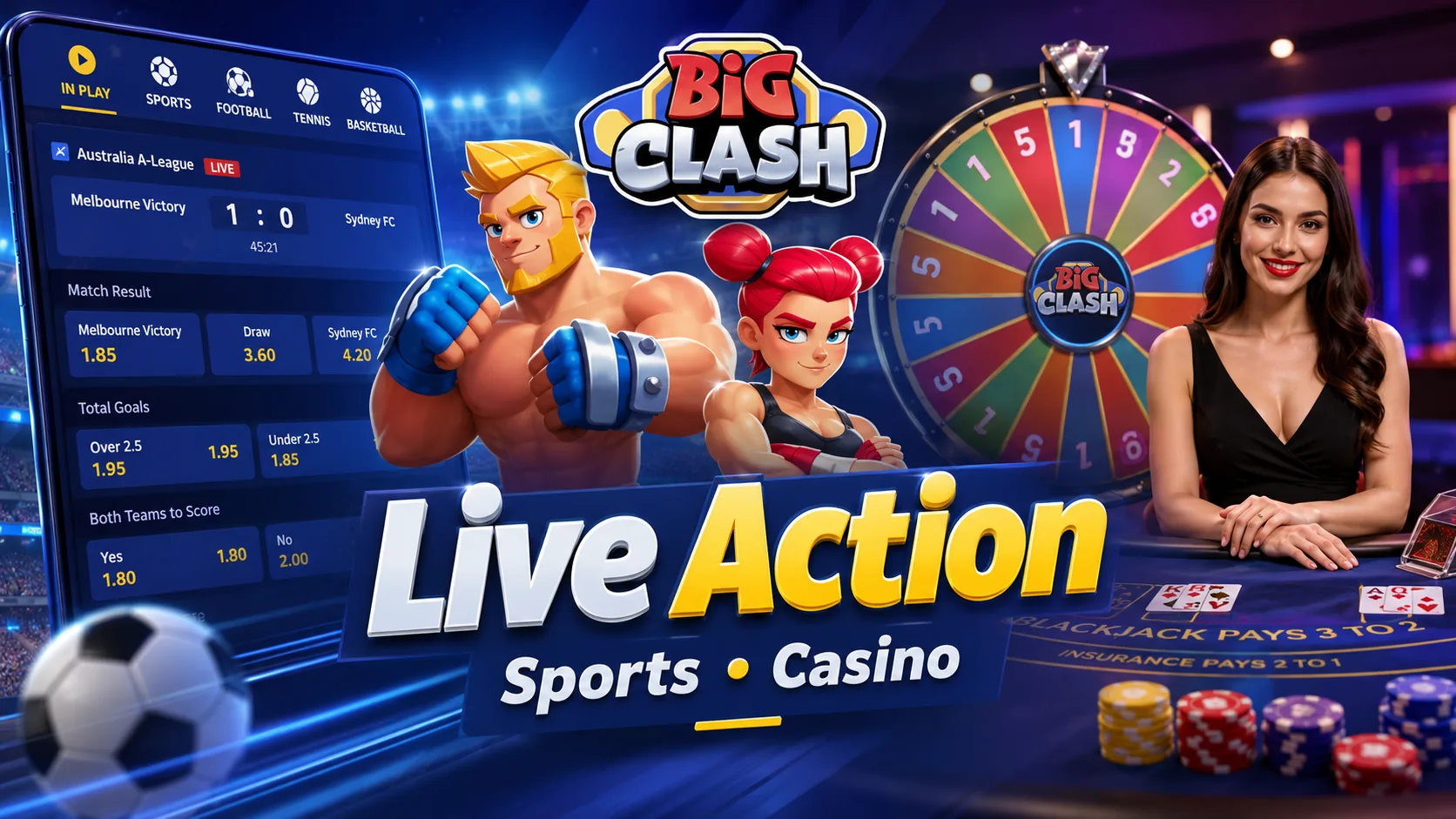 BigClash live sports and casino action